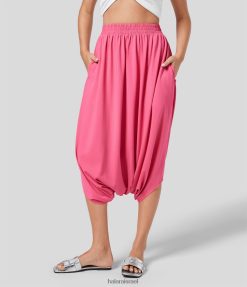 Halara נשים מכנסי קפרי נופש עם מותניים גבוהים עם כיס צד משוכפל במפשעה XX0PF477 בגדים פעילים ורד קמליה