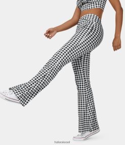 Halara נשים מכנסי קרוסאובר וינטג' משובץ קז'ואל עם מותן גבוה XX0PF301 בגדים פעילים משובץ שחור לבן