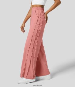 Halara נשים מכנסי ריצה עם מותניים גבוהים מרובים בגזרת חסה XX0PF455 בגדים פעילים ורוד סוכריות