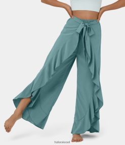 Halara נשים מכנסי ריקוד מהירים ויבשים עם קשירה קדמית עם קשירה קדמית XX0PF479 בגדים פעילים כחול מינרלי