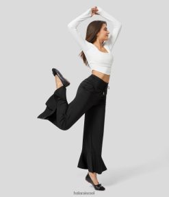 Halara נשים מכנסי ריקוד עם שרוך גבוה בגזרה גבוהה XX0PF191 בגדים פעילים שָׁחוֹר