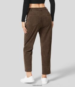 Halara נשים מכנסיים מזדמנים באורך קרסול קורדרוי רוכסן כפתור גבוה מותן גבוה XX0PF468 הַלבָּשָׁה דמיטאסה