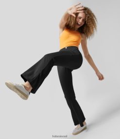 Halara נשים מכנסיים מזדמנים מוצקים עם צלעות בינוניות עלייה מרובים XX0PF370 הַלבָּשָׁה שָׁחוֹר