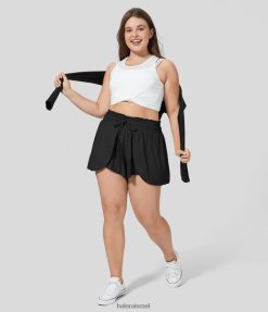 Halara נשים מכנסיים קצרים קז'ואל במידות גדולות עם רצועה אלסטית XX0PF1269 תחתונים שָׁחוֹר