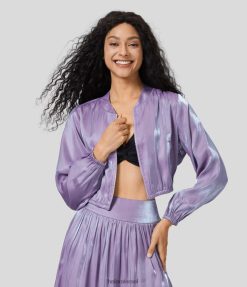 Halara נשים מעיל בומבר מזדמן עם רוכסן כיס צד XX0PF2047 הַלבָּשָׁה רַפּסוֹדִיָה