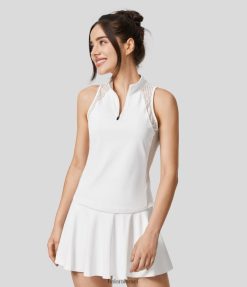 Halara נשים מעמד צווארון חצי רוכסן ניגודיות רשת גופיית טניס יבשה מהירה XX0PF1740 בגדים פעילים מְקוֹרִי