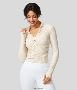 Halara נשים מעמד קטיפה softlyzero צווארון חור אגודל משופשף רוכסן מעיל יוגה דק XX0PF2051 בגדים פעילים כוכב בודד