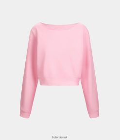 Halara נשים סווטשירט כותנה מזדמן קצוץ עם שרוול ארוך עם כתף אחת XX0PF1959 הַלבָּשָׁה כלה מסמיקה