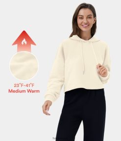 Halara נשים סווטשירט קפוצ'ון קפוצ'ון כותנה קצוץ קפוצ'ון קפוצ'ון קפוצ'ון לכתף ירד XX0PF1955 הַלבָּשָׁה זוהר לאחר