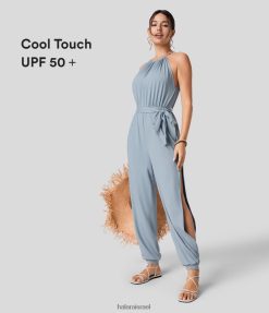 Halara נשים סרבל נופש מגניב מגע מגניב XX0PF2071 הַלבָּשָׁה ערפל כחול