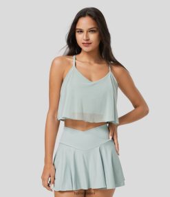 Halara נשים עליונית יוגה קאמי קצוצה ללא גב ללא גב XX0PF1693 בגדים פעילים כחול ספא