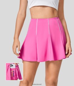 Halara נשים קולורבלוק מותן גבוה 2 ב-1 כיס צד קו מיני חצאית גולף יבשה מהירה-כיס גולף XX0PF665 בגדים פעילים ורוד פודרה מדהים