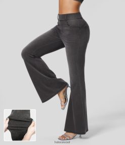 Halara נשים קסם עם מותניים מרובים כיסים נמתחים סריג ג'ינס עבודה באורך מלא חותלות מתלקחות XX0PF307 הַלבָּשָׁה ג'ינס מכובס אפור בהיר