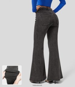 Halara נשים קסם עם מותניים מרובים כיסים שטופים סריג נמתח קז'ואל ג'ינס סופר מתלקח XX0PF329 הַלבָּשָׁה מְקוֹרִי