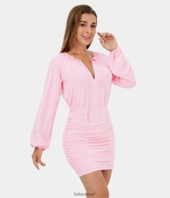 Halara נשים קשירה קשירה לאחור לגזור שמלת bodycon מיני קז'ואל מרופטת XX0PF1052 הַלבָּשָׁה מְקוֹרִי