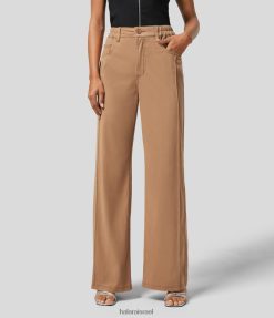 Halara נשים רוכסן כפתור בינוני קסום כיסים מרובים רגל רחבה צבעוני ג'ינס קז'ואל סריג נמתח XX0PF1346 הַלבָּשָׁה ג'ינס עוגת תפוזים