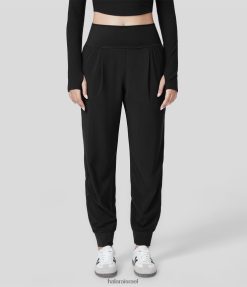 Halara נשים ריצה קלה מזדמנת עם כיס צד משוכפך במהירות יבשה XX0PF35 הַלבָּשָׁה שָׁחוֹר