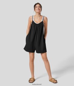 Halara נשים רצועה מתכווננת ספגטי משוכפלת כיס צדדי סרבל קז'ואל עם רגל רחבה XX0PF2074 הַלבָּשָׁה נעל טפח