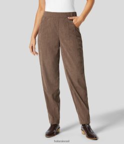 Halara נשים רצועת מותן אלסטית עלייה בינונית עם כיסים מרובים מכנסי קורדרוי XX0PF440 הַלבָּשָׁה מְקוֹרִי