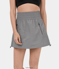 Halara נשים שולי שרוך צד עם רוכסן מותן גבוה 2 ב-1 חצאית מיני קז'ואל XX0PF629 בגדים פעילים מזג אוויר רטוב