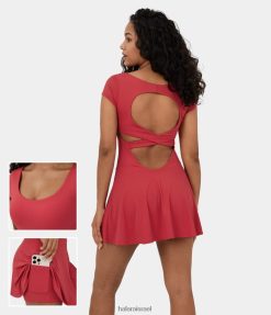 Halara נשים שמלה אקטיבית 2 ב-1 כיס צד ללא גב ללא גב XX0PF841 בגדים פעילים סלסה