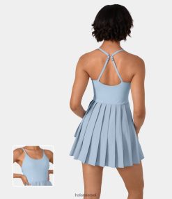 Halara נשים שמלה אקטיבית עם קפלי כיס 2 חלקים ללא גב XX0PF920 בגדים פעילים מלאכים נופלים