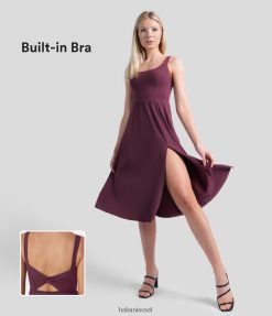 Halara נשים שמלת מידי קז'ואל מרופדת ללא גב מעוותת XX0PF1141 הַלבָּשָׁה תאנה