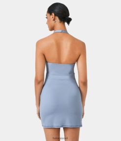 Halara נשים שמלת מיני יוגה אקטיבית עם כיס ללא גב XX0PF914 בגדים פעילים כחול בייבי בהיר