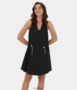 Halara נשים שמלת מיני קז'ואל ללא שרוולים עם צווארון V XX0PF1055 הַלבָּשָׁה שָׁחוֹר