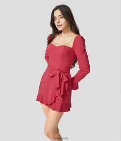 Halara נשים שמלת מיני קז'ואל מזדמנת עם צווארון מתוק קשירת שרוול קשירה XX0PF989 הַלבָּשָׁה winterberry