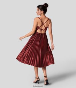 Halara נשים שמלת מסיבת מידי קפלים עם צווארון V ללא גב XX0PF1158 הַלבָּשָׁה מְקוֹרִי