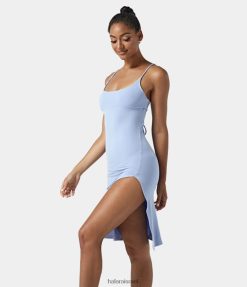 Halara נשים שמלת מסיבת צמרמורת יומיומית - סנסציונית XX0PF1205 הַלבָּשָׁה שמים כחולים