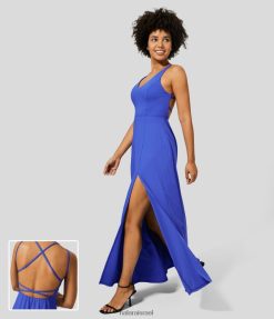 Halara נשים שמלת מקסי קז'ואל שוטפת ללא גב ללא גב XX0PF1187 הַלבָּשָׁה כחול אסטר