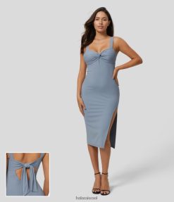 Halara נשים שמלת קז'ואל קז'ואל מעוותת ללא שרוולים ללא שרוולים XX0PF1108 הַלבָּשָׁה כחול פתית שלג