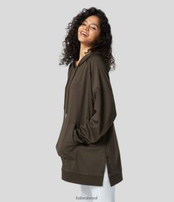 Halara נשים שרוול קנגורו עם שרוולים עם קפוצ'ון מצולע כפתור מפוצל כפתור לחיצה אוברסייז קז'ואל סווטשירט קז'ואל XX0PF2012 הַלבָּשָׁה delicioso