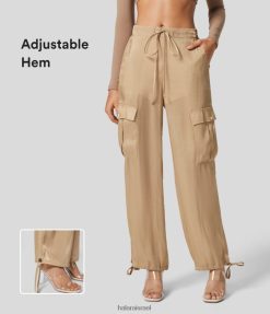 Halara נשים שרוך בינוני בעליה כיסים מרובים מתכוונן מכפלת מזדמנים מטען XX0PF85 הַלבָּשָׁה חובב רך