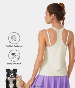 Halara נשים patitoff flow עמיד לשיער חיות מחמד גופיית U neck Racerback XX0PF1770 בגדים פעילים נשימת התינוק