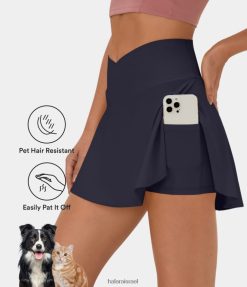Halara נשים patitoff flow עמיד לשיער חיות מחמד כיס צד מוצלב 2 ב-1 חצאית פעילות צלולה XX0PF523 בגדים פעילים רֶמֶז