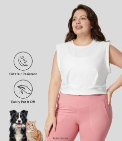 Halara נשים patitoff flow עמיד לשיער חיות מחמד עם צווארון צווארון קצוץ ללא שרוולים גופייה קז'ואל בגודל גדול XX0PF1697 הַלבָּשָׁה מְקוֹרִי