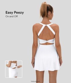 Halara נשים softlyzero אוורירי חסר גב מעוות מגניב מגע מגניב שמלה אקטיבית-easy peezy edition XX0PF854 בגדים פעילים לבן