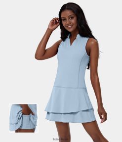 Halara נשים softlyzero אוורירי מדורגת סלסול כיס 2 חלקים מגע מגניב מיני גולף שמלה אקטיבית XX0PF778 בגדים פעילים מְקוֹרִי