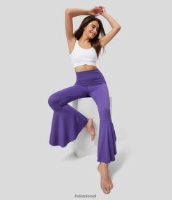 Halara נשים softlyzero אוורירי עם מותניים גבוהות צד קדמי כיס עלה כותרת מכפלת גולגולת 7/8 חותלות ריקוד מגניבות XX0PF1473 בגדים פעילים סגול סתיו