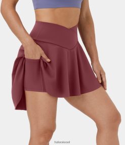 Halara נשים softlyzero אוורירי עם מותניים מוצלבים 2 ב-1 כיס צד גבוה נמוך מגע מגניב חצאית ריקוד XX0PF674 בגדים פעילים קורדובן