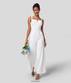 Halara נשים softlyzero אוורירי קשירה ללא גב כיס צד אחורי של שושבינה מגע מגניב וסרבל אורחים לחתונה XX0PF2091 הַלבָּשָׁה לבן