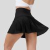 Halara נשים softlyzero אוורירית בעלת מותניים ניגודיות 2 ב-1 כיס צד מיני חצאית טניס מגניבה XX0PF611 בגדים פעילים שָׁחוֹר