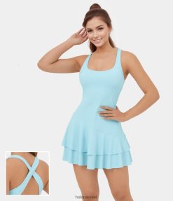 Halara נשים softlyzero אוורירית חסרת גב בשכבות קרוסות מיני מגניב מגע pickleball שמלה אקטיבית XX0PF849 בגדים פעילים מסוכר סוכר