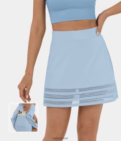 Halara נשים softlyzero אוורירית רשת ניגודיות גבוהה 2 ב-1 כיס צד קו מיני חצאית קז'ואל מגניבה XX0PF652 בגדים פעילים מלאכים נופלים