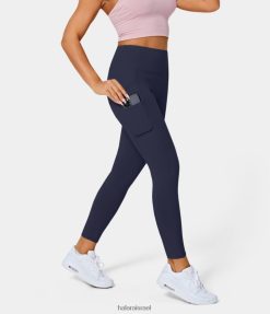 Halara נשים softlyzero כיסים כפולים עם מותניים גבוהים פשוטים XX0PF1462 בגדים פעילים מעיל טווס