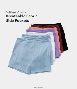 Halara נשים softlyzero מכנסי יוגה קצרים עם מותניים גבוהים אווריריים בגודל 3.5 אינץ'. XX0PF1413 בגדים פעילים שָׁחוֹר