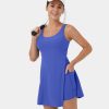 Halara נשים softlyzero מכפלת מפוצלת אוורירית ללא גב 2 ב-1 כיס צד מגניב שמלת טניס אקטיבית XX0PF943 בגדים פעילים כחול אסטר